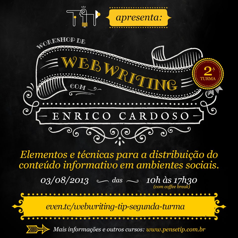 TIP realiza curso de webwriting com Enrico Cardoso em Santos.