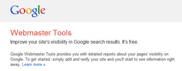 Crie sua conta no Google Webmaster Tools.