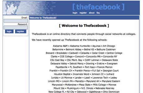 No início, o Facebook foi uma rede fechada à universidades.