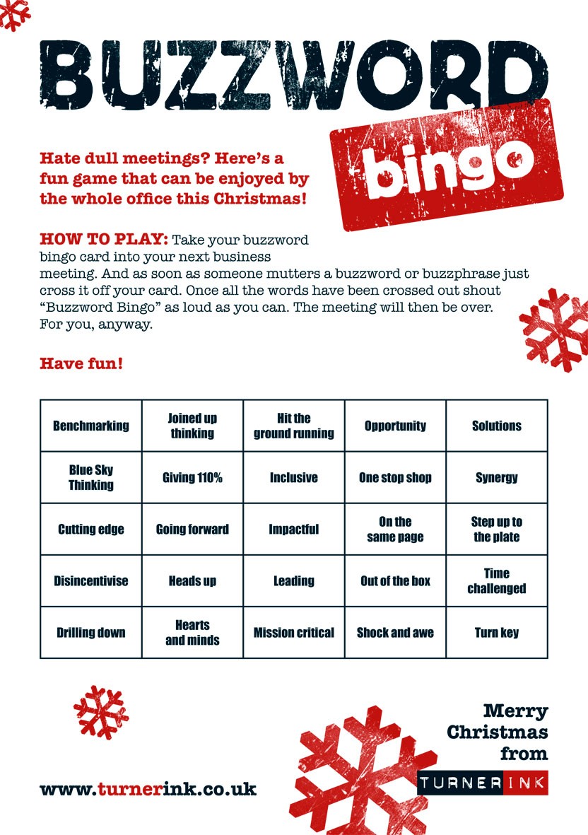 O buzzword bingo pode ser uma brincadeira divertida nas reuniões.