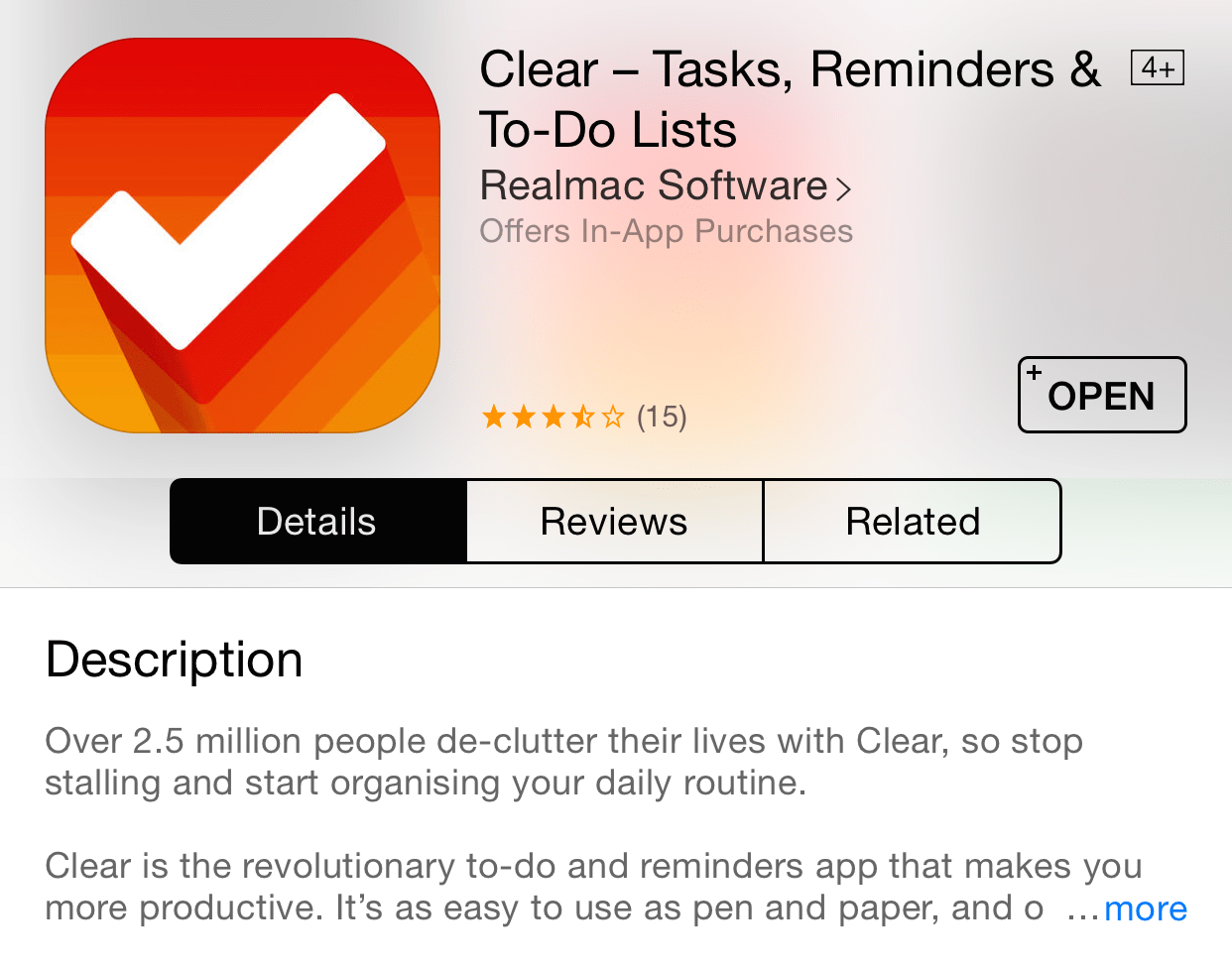 Clear App Descrição