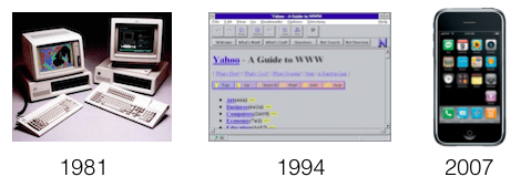 Novas eras da computação têm ocorrido a cada 10-15 anos